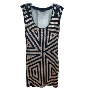 Express gold sequined black tank/tunic/dress